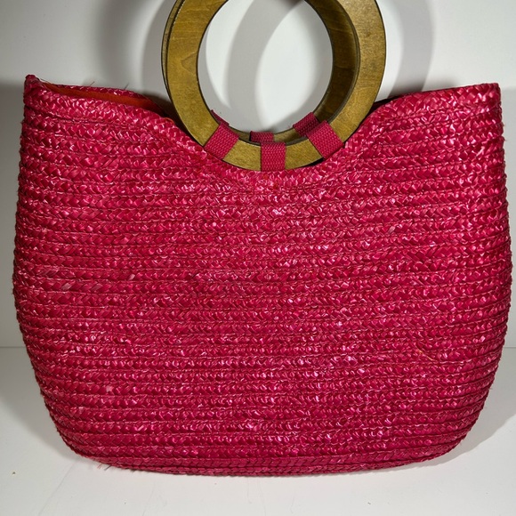SunBay Handbags lined straw purse in pink - Picture 2 of 14